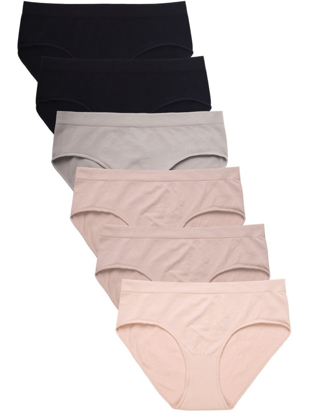 $10 SALE PACK OF 6 Women's Seamless Solid Neutral Bikini Panty (LP0227SK5)